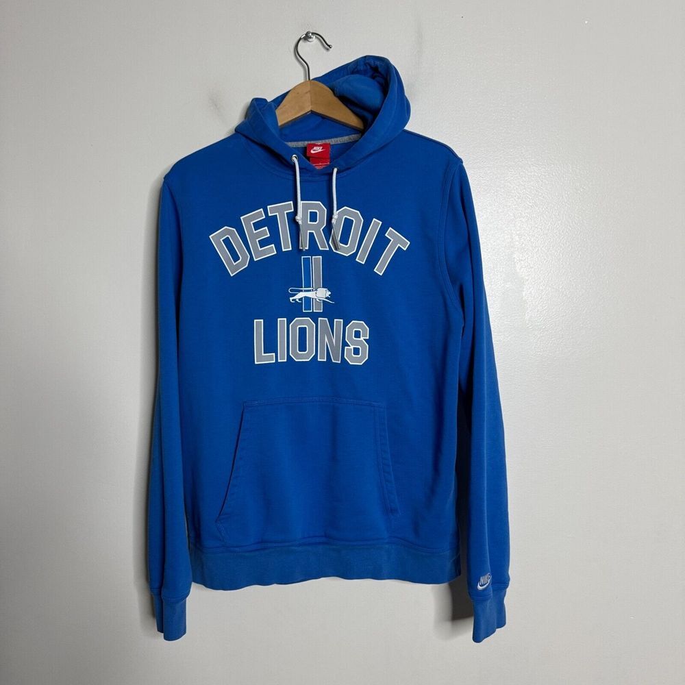Detroit Lions Nike Sweater L Mens Hoodie Blue